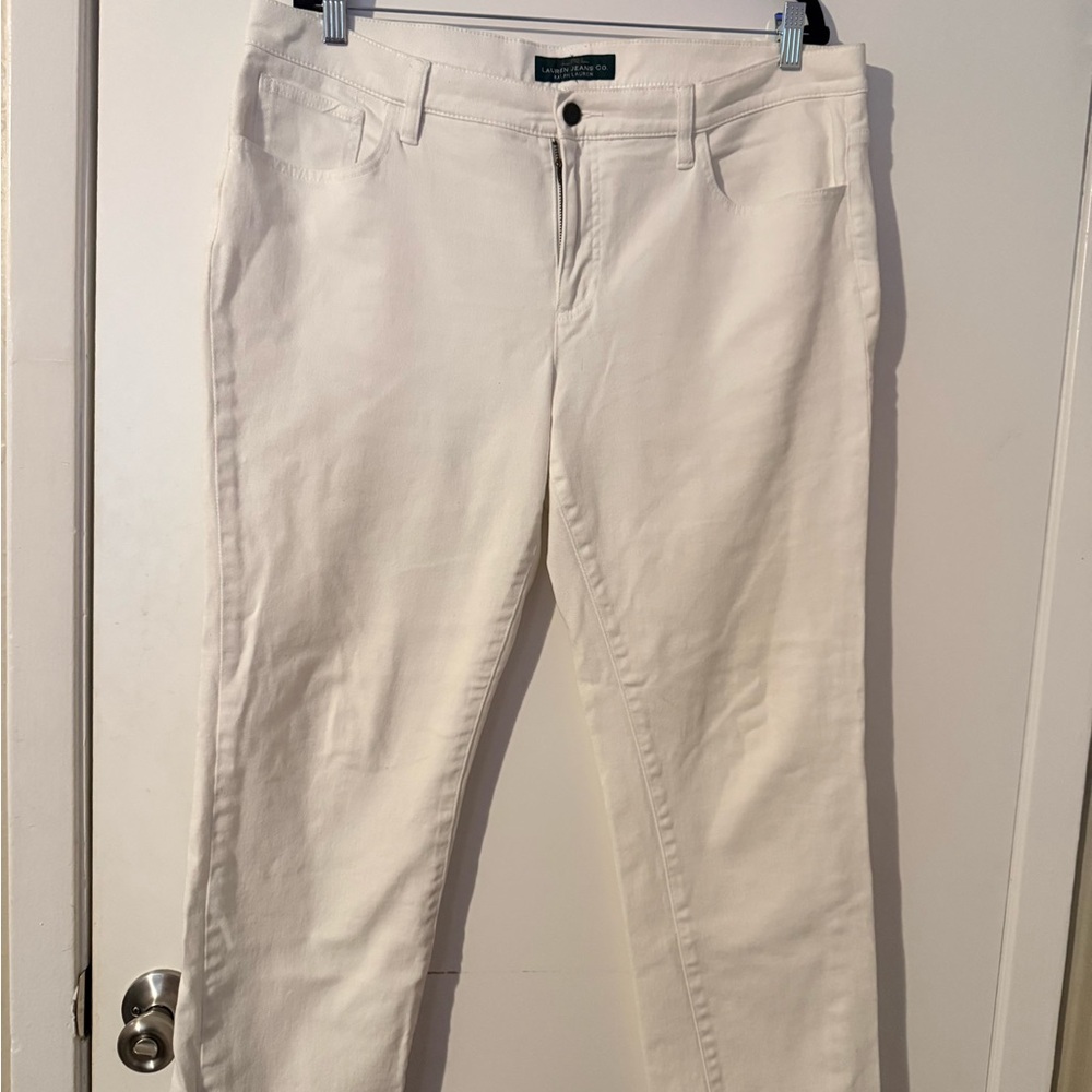 White Straight-Leg Pants